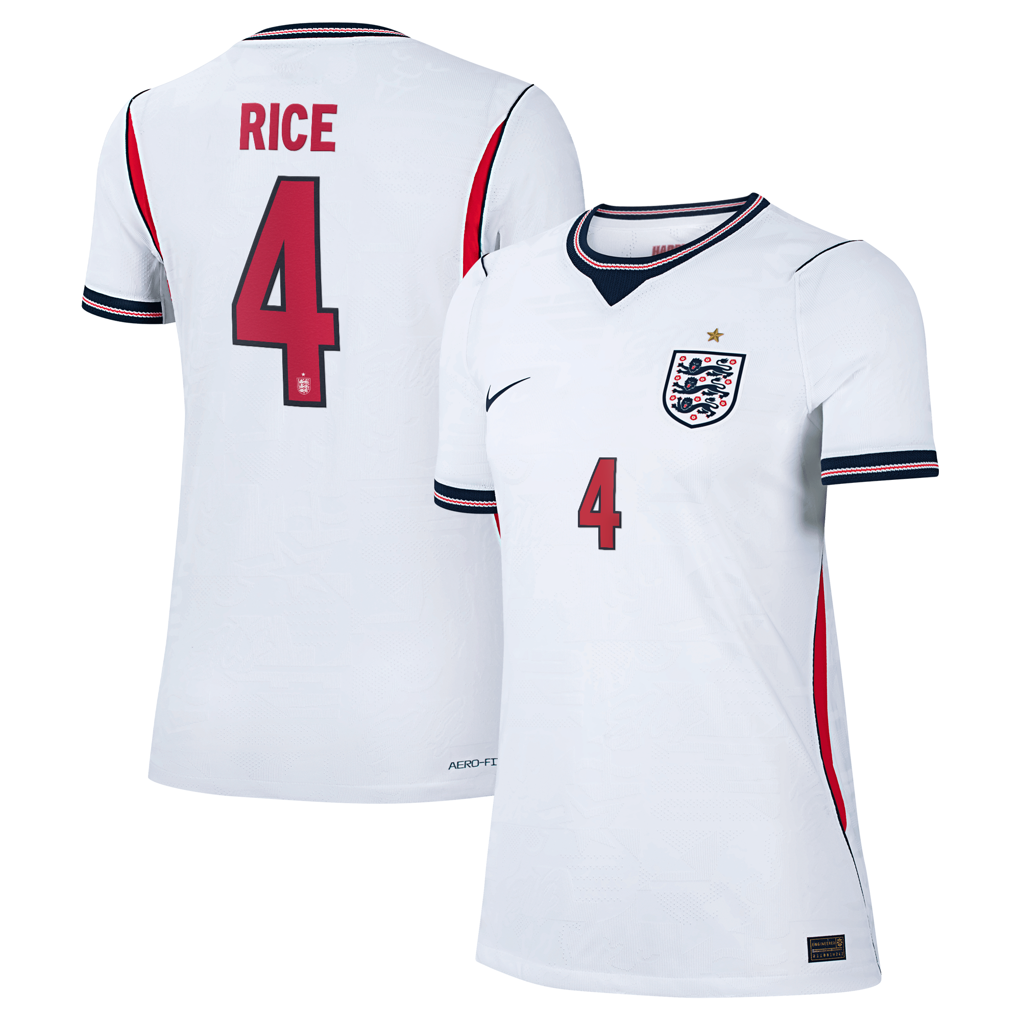 England Nike Home Aero-FIT Match Shirt 2026 - Womens with Eze 21 printing