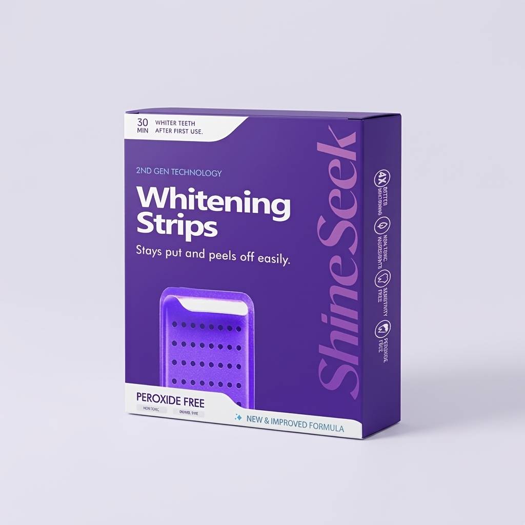 TEMU 20pcs/10 Pairs Purple Pap And Strips, Hydrogen Peroxide Free, Gentle Teeth, Non-damaging To Gums, Non-sensitive, Suitable For Long-lasting Teeth