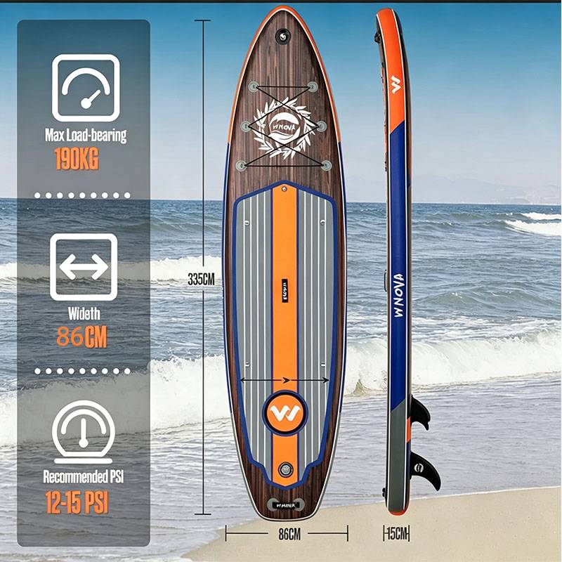2026 New WNOVA Series Paddle Board Ultra-light Inflatable Paddle Board 335-350cm Paddle Board Size, PVC Material, Adult Water Sports, Yoga, Fishing, Travel, Sea Surfing Non-Slip Paddle Board
