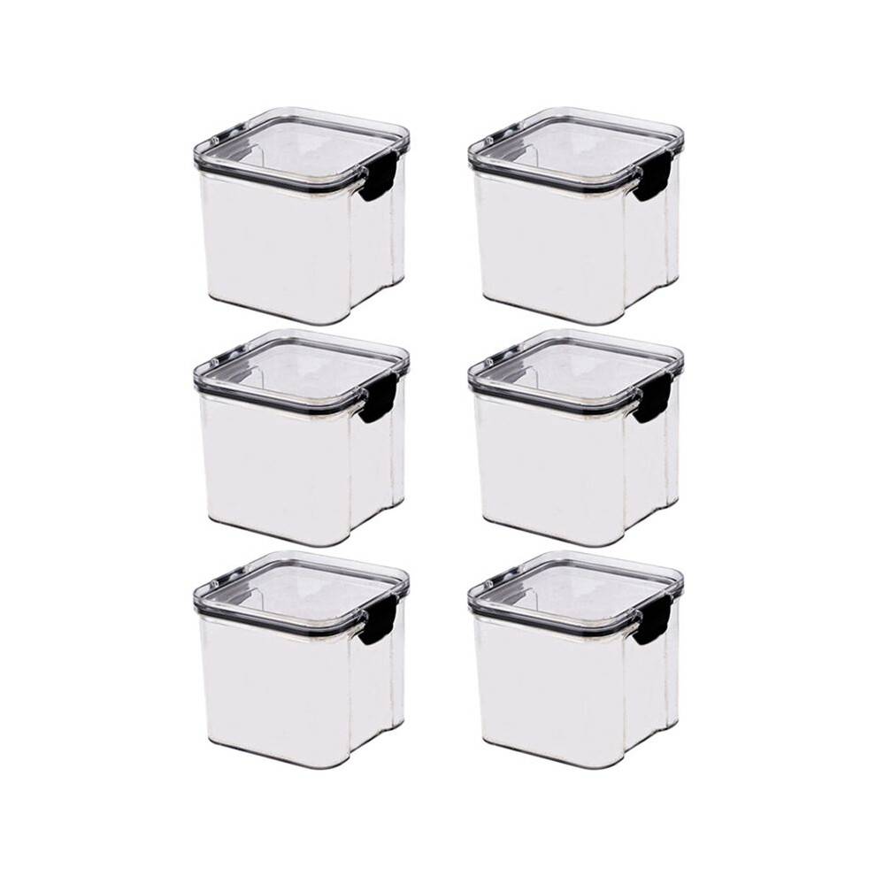 6 Pack 700Ml Kitchen Food Storage Box Organizer Container Set Vacuum Lid Seal Clear Square