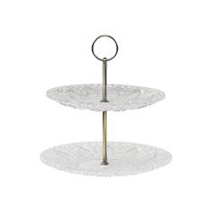 Kakfat 2-våningar Glas Chic Antique