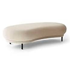 Modern stoppad ottomansk bänk för vardagsrum och entré Böjd halv ottomansk soffbord Vadderat Sängbänk Soffa Pall Fotstöd 80x42x40cm (31x17x16tum) Vit Vigorous
