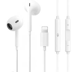 Wired Earphones for iPhone New Edition MFi Genuine iPhone Compatible Earphones Lightning Easy Connection Stereo Earphones with Microphone Clear Calls