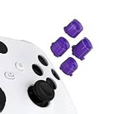 eXtremeRate Ersättning Custom ABXY Action Buttons för Xbox Series X & S Controller, Three-Tone Lila & Klar med Lila Klassiska Symboler A B X Y Keys för Xbox One S/X, Elite V1/V2 Controller