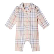 Burberry Kids Baby Burberry Check cotton onesie - beige - M 12