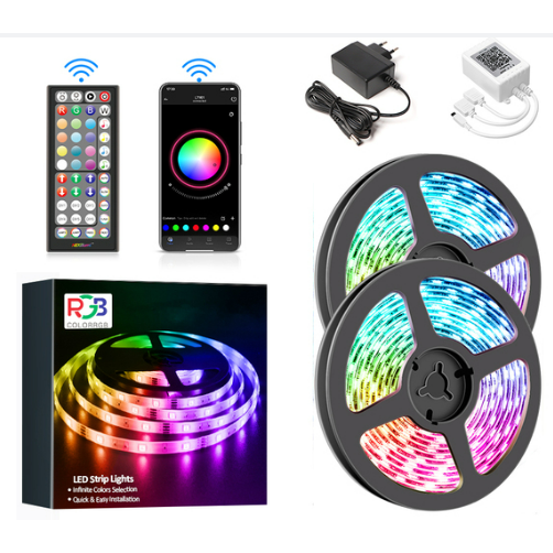 RGB LED lyskæde med fjernbetjening - 40 M
