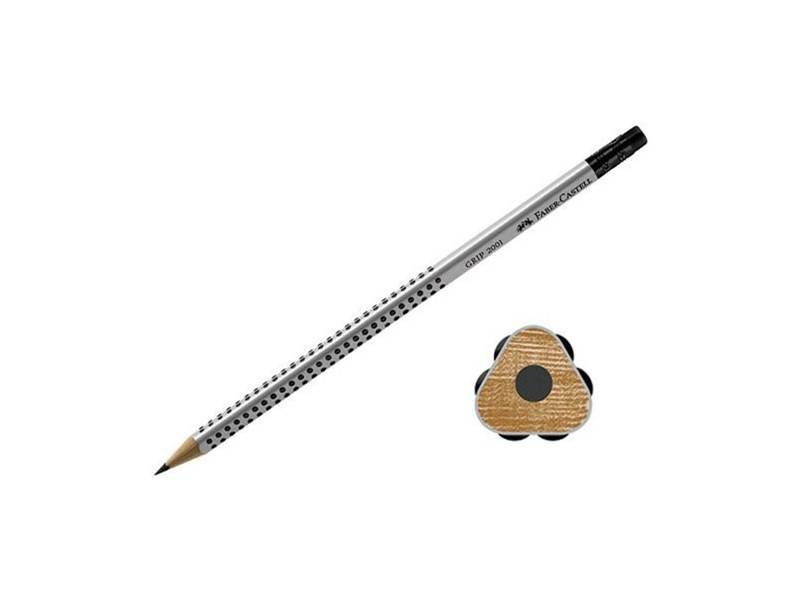 Faber Castell trekantet blyant med viskelæder, grå