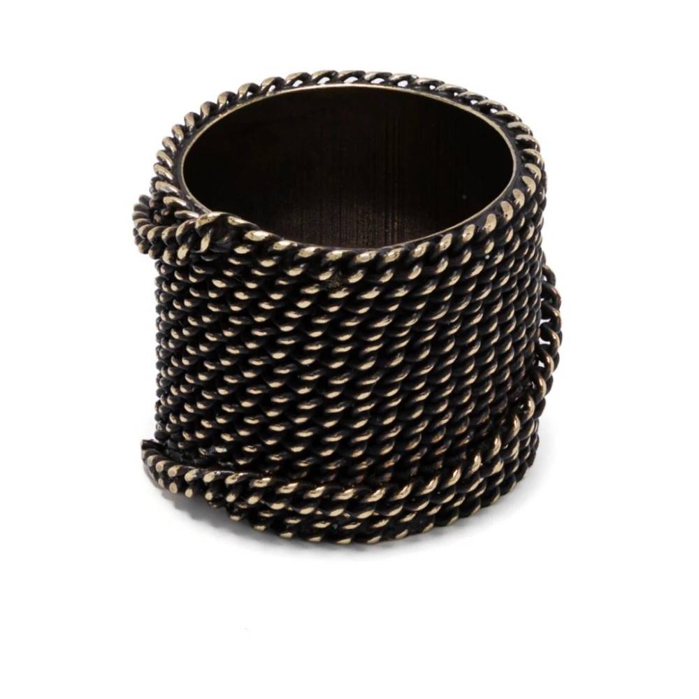 Dries Van Noten - Bred Ring med Tvinnad Kedja Accessoarer - Herr - M -