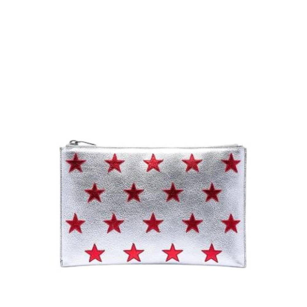 Yves Saint Laurent Vintage Pre-owned Star Patch Læder Clutch - Vintage - Dame - Grå - ONE SIZE - Læder