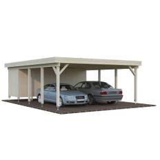 Palmako Karl carport med redsskabsrum grundbehandlet transparent 40,6 m2