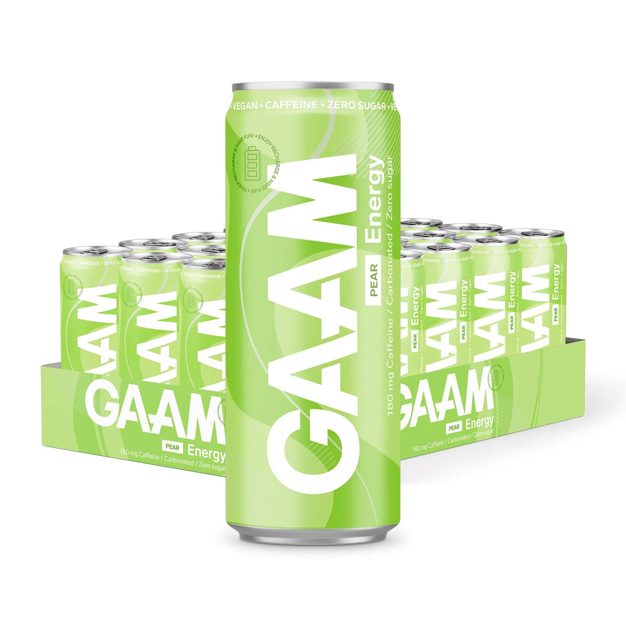 24 X Gaam Energy 330 Ml Pear