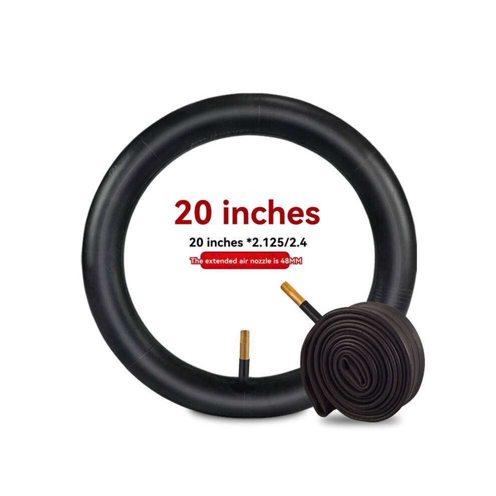 Bike Inner Tube with 48mm Valve 20X2.125/2.4 Wided Rubber Spare Tube for Snow Beach Bicycle Tire Accessories