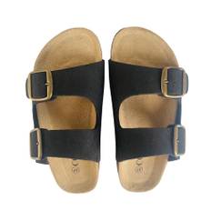 Klassiska Bio Sandaler i Läder med skålformad häl och tågrepp - bruna eller svarta -