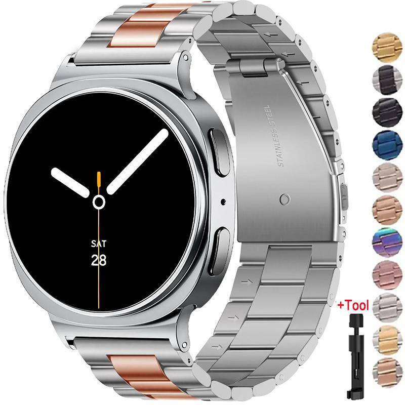 Metallarmband för Samsung Galaxy Watch 8/8 Classic 40mm 44mm 46mm Rostfritt stålarmband för Galaxy Watch 7 Ultra 2025 47mm Armband gray