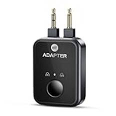 Bluetooth 5.3 sändarmottagare, 2-i-1 flygplan Bluetooth aux-adapter dubbel parning upp till 2 trådlösa hörlurar, 3,5 mm Aux trådlös ljudadapter för flyg TV gym resbil/hemstereo