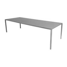 Cane-line - Pure Table - 280x100 - Spisebord - Stel: Lysegrå Aluminium / Bordplade: Betongrå Keramik - B: 280 x D: 100 x H: 73 cm