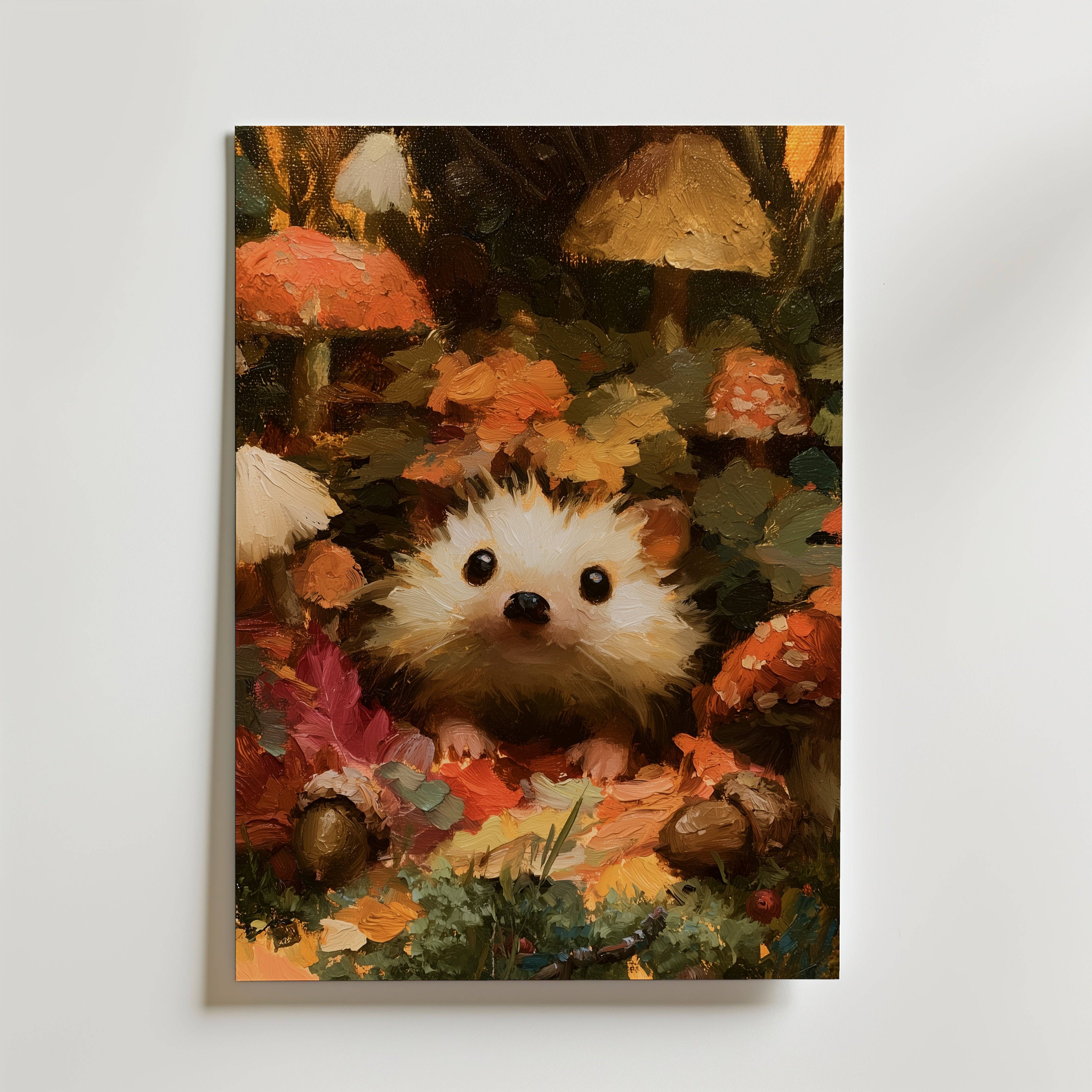 Hedgehog Poster - Premium Canvas 70x100 cm Utan passepartout