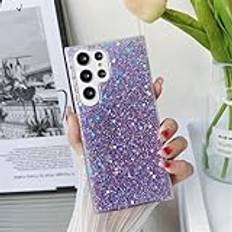 För Samsung Galaxy S23 Ultra S22 Plus S21 S20 FE S7 S8 Edge S9 S10 Note 20 Soft Glitter Silikonskydd Shinny Case, Lila, För Samsung Note 20