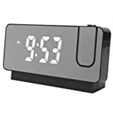 Projektionsväckarklocka, HD LED-Väckarklocka med Projektion på Takvägg Digital Väckarklocka med 180° Roterbar Projektor, Snooze, Temperatur, Sängklocka för Tunga Sovplatser (Svart)