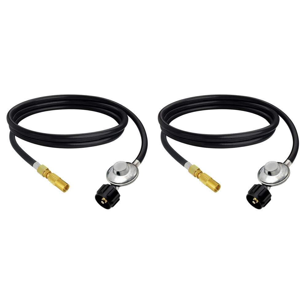 2X 5Ft Propane Adapter Hose and Regulator Replacement Kit for Roadtrip Grills,QCC1 Low-Pressure Propane Adapter