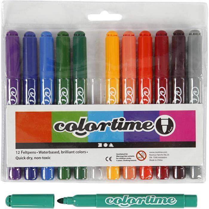 Water-based markers in beautiful, high-coverage colors. Dries quickly. Ventilated caps. Ref 37348