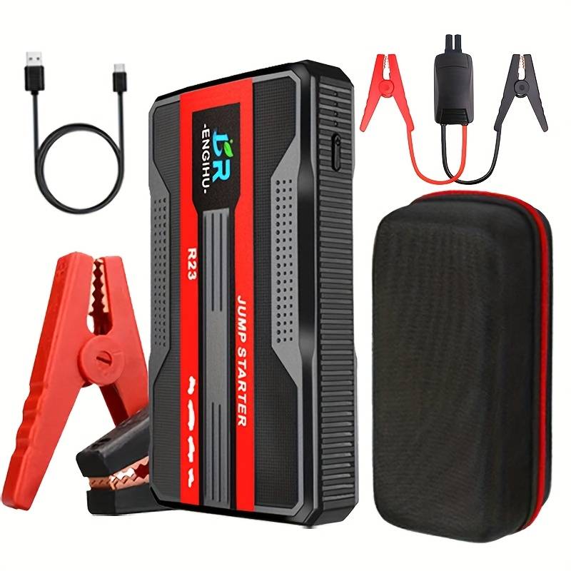 TEMU Hot Car Jump Starter Power Bank 12v Portable Emergency Start Charger For Cars, Used As Gifts, Led Flashlights, 12v Start Gasoline And Cars - Emergency Road