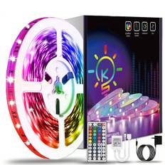 LED Strip 15M Bluetooth 12V RGB LED Strip Styrs av APP 16 färger 15Meter+44nyckel-