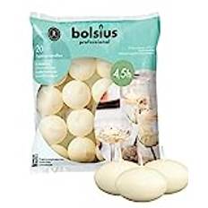 Bolsius Flytande Ljus - Vit - Påse med 20 - Lång Brinntid på 4 Timmar - Inredning - Vegansk Vax - Doftfri - Olika tillfällen - 3 x 4,5 cm