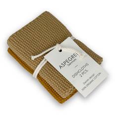 Dishcloths Knitted - Solid - Mustard - 24x24 cm / Set of two