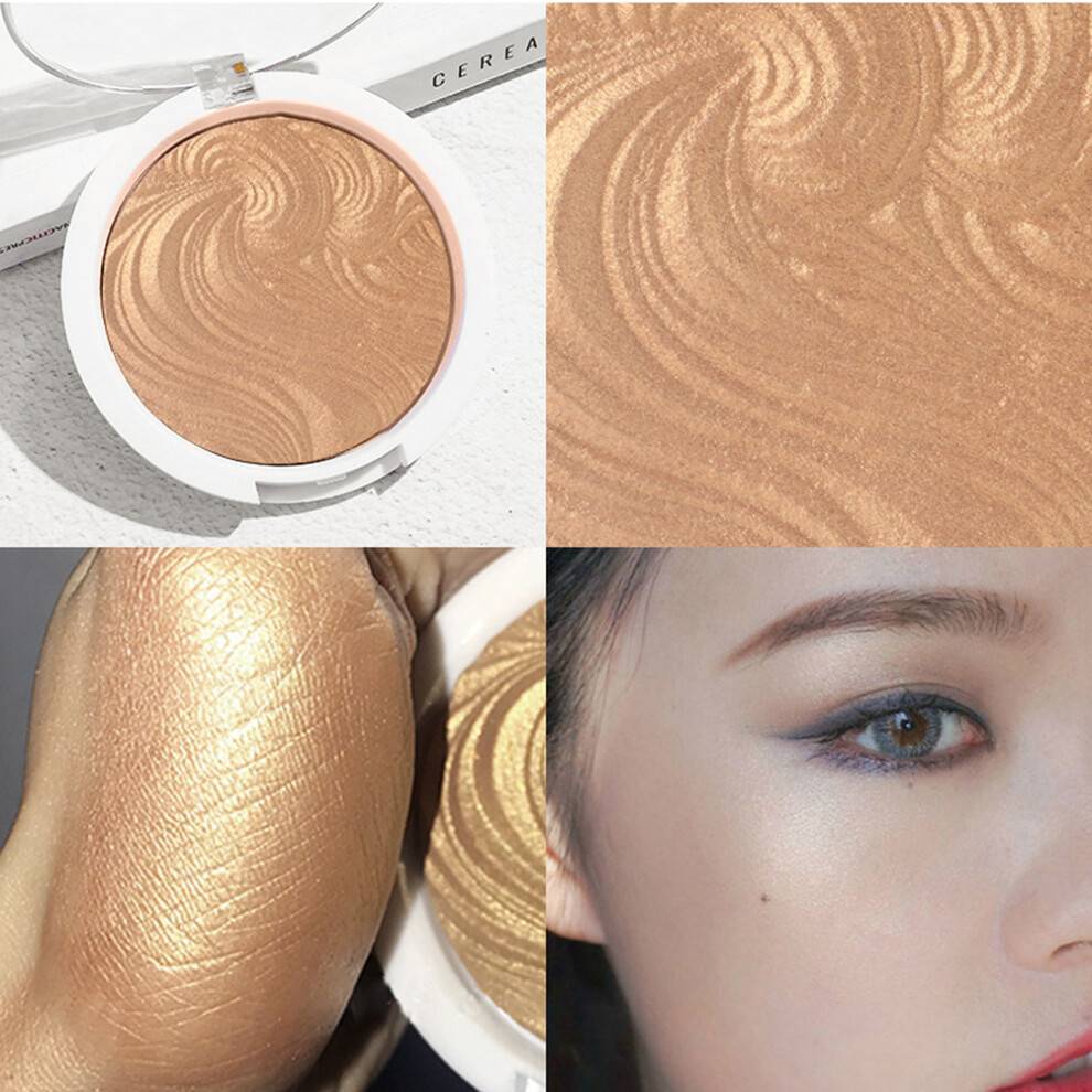 Silkeagtig highlighter makeuppudder, hypoallergenisk shimmerpalette med dybderensende fordele til sensitiv hud, ideel til hverdag og fest