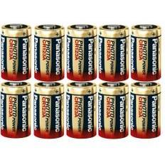 10 x Panasonic CR123A 3V Lithium Batterier (Best før 2025)