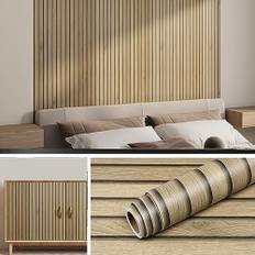 Livelynine Tapete Selbstklebend Holzoptik Braun 40CMx10M Wand Tapeten Wohnzimmer Schlafzimmer Esszimmer Holztapete 3D Optik Selbstklebende Folie Holzoptik Folie für Möbel Holzoptik Paneele Lamellen