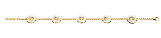 DAISY forgyldt armbånd med 5 blomster, 11 mm