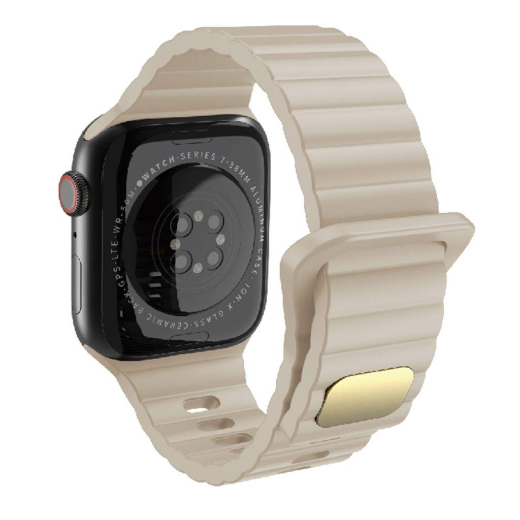 Apple Watch 42/44/46/49mm Urrem Silikone - Beige