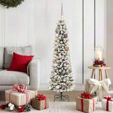 vidaXL Kunstigt juletræ med stativ Hvid 150 cm PVC og metal og plast