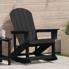 Adirondack-gungstol Svart 73.5x92x90 cm HDPE