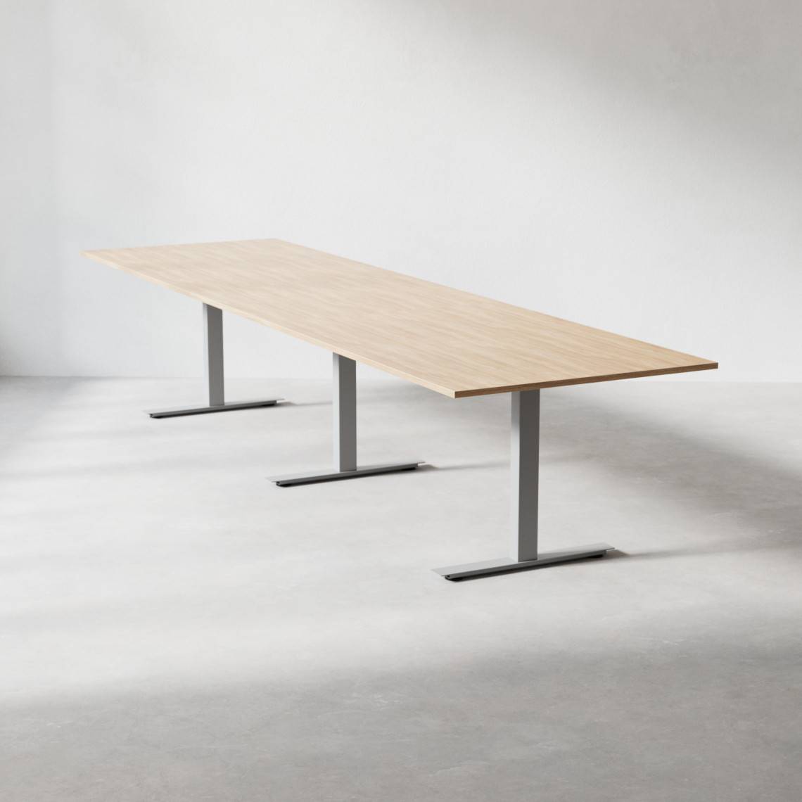 Konferencebord Modul, Størrelse 280 cm, Farve Eg, Ben Sølv.