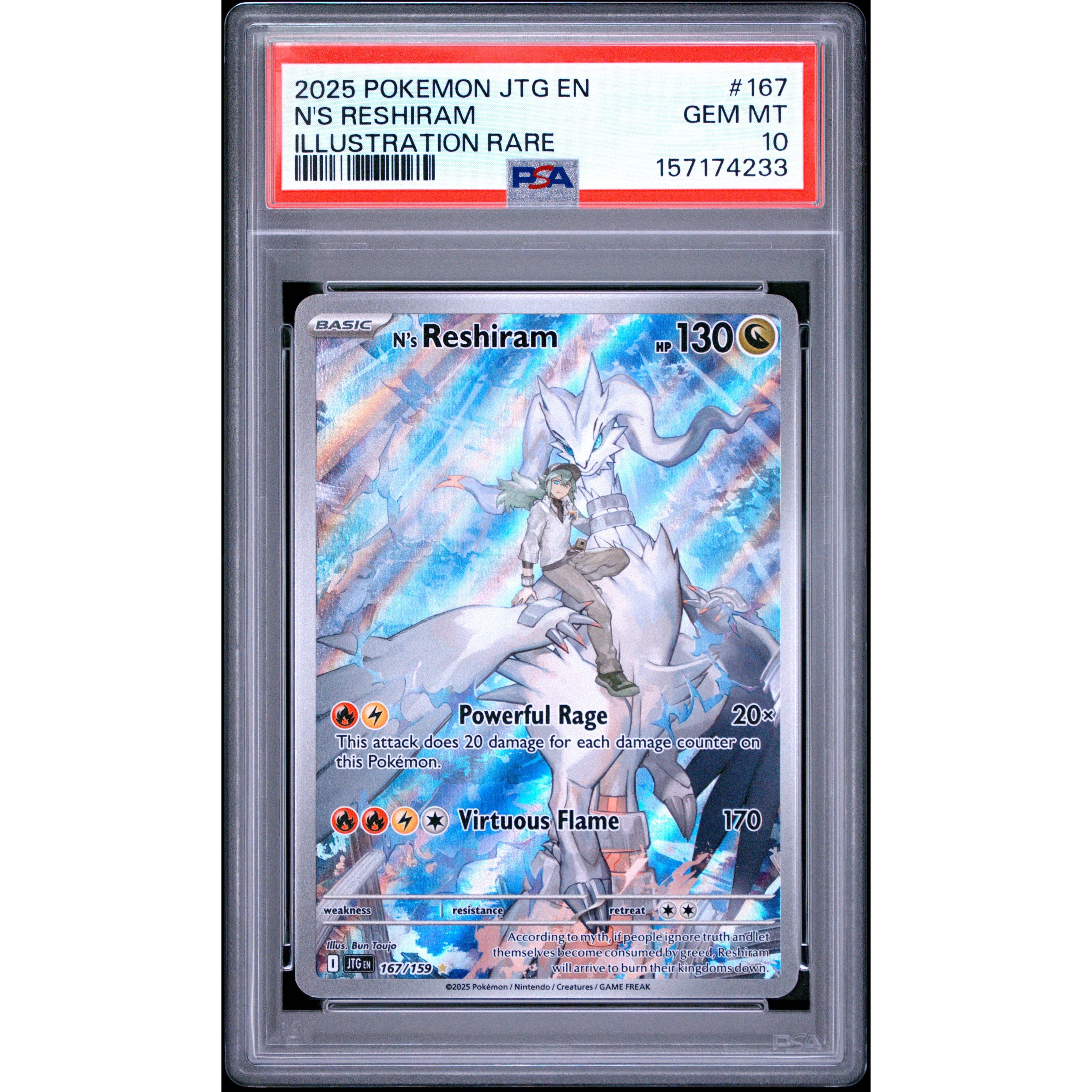 Pokémon TCG: N's Reshiram #167 PSA 10 - Journey Together - Alm. moms
