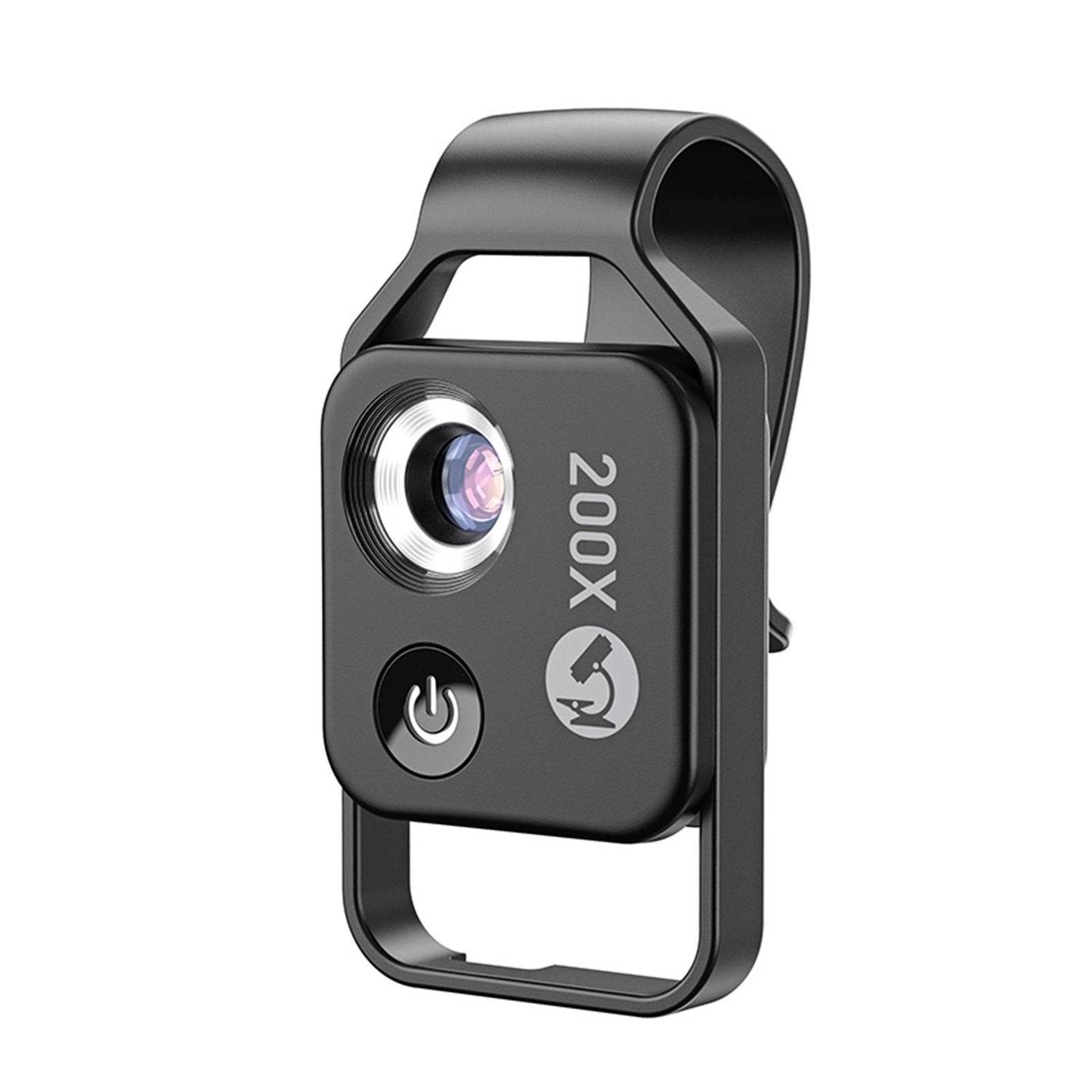 APEXEL 200x Mobilmikroskop, Mini Lommermikroskop, 6 LED-lysguider, 2 niveauer af lysstyrkejustering, Forstørrelses Makrolinsekit til Mobilkamera