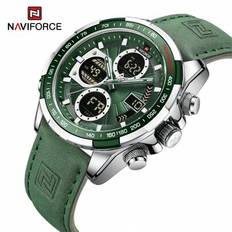 NAVIFORCE Mode Militär Klockor För Män Lyxig Original Sport Chronograph Watch Vattentät Quartz Klocka Digital Armbandsur (En-Storlek)