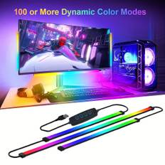 TEMU Amill Rgb Led Strip Lights - 24-inch, Usb-powered, Colorful Led Strips For Home Decor, Party Atmosphere, And Gaming Setup, Party Lighting | Vibrant Lighting | Durable Pvc Strips, Led Lighting