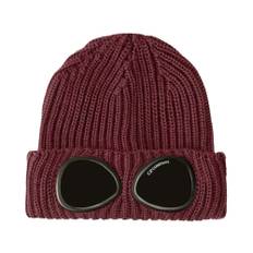 C.P. Company, Tilbehør, Herre, Rød, ONE SIZE, Uld, Merino Wool Goggle Beanie - ONE Size