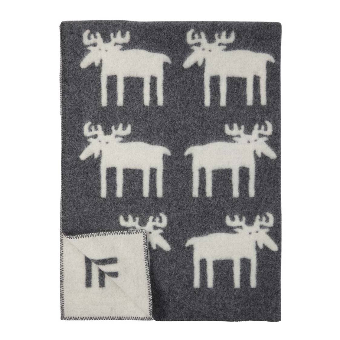 Älgar Moose Ullfilt grey, Klippan Yllefabrik