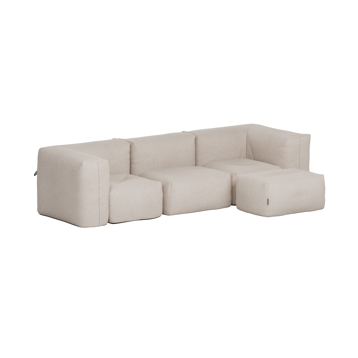 SACKit Soft Sofa Outdoor - 3 seater w/pouf - Kirra Noir