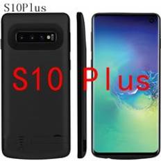 Stötsäker batteriladdare fodral för samsung galaxy s10 plus s10e batteri power pack backup usb laddning power bank batterifodral - S10 plus-svart