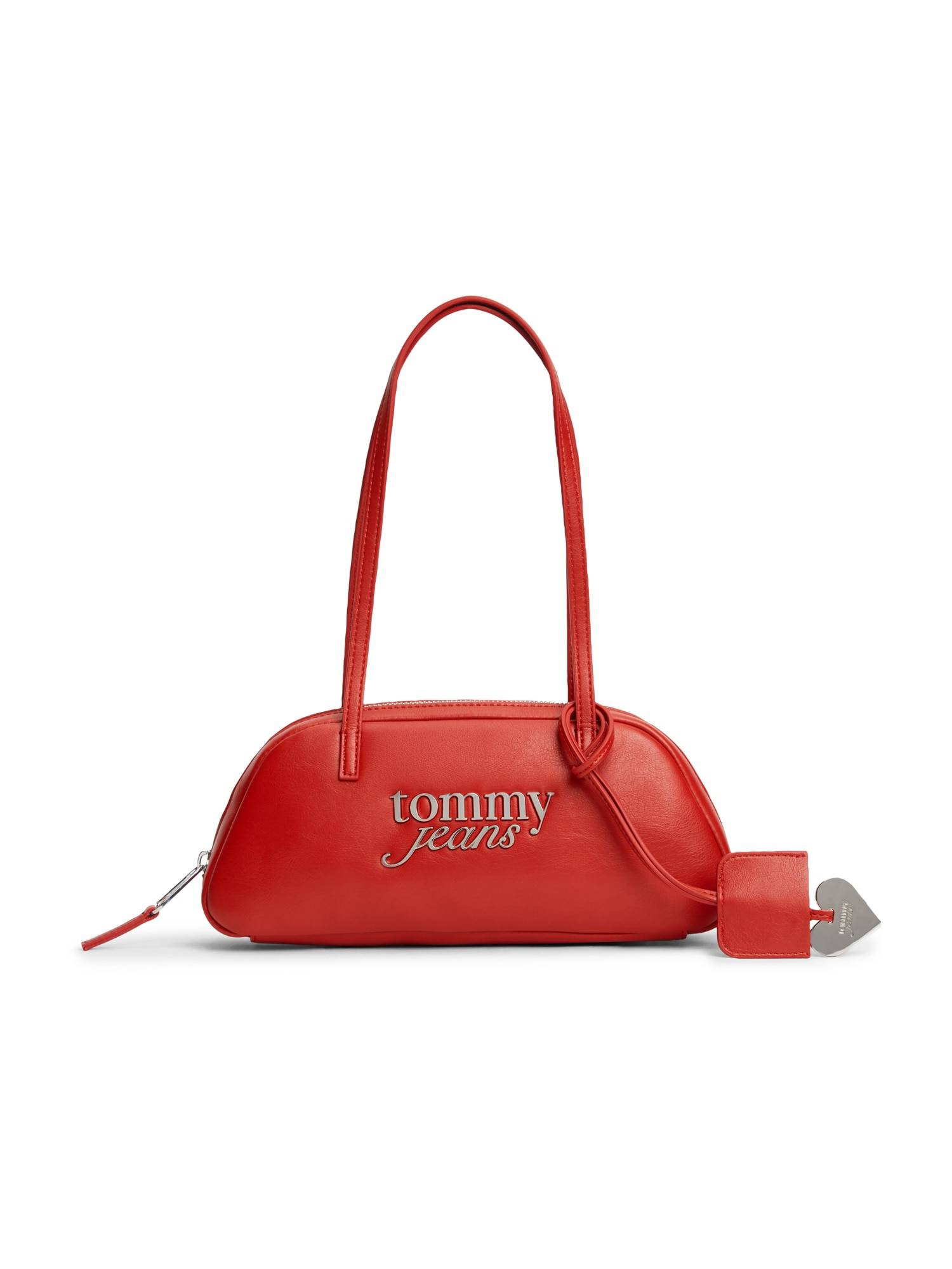 Tommy Jeans Skuldertaske 'Metal Logo Shoulder'  knaldrød