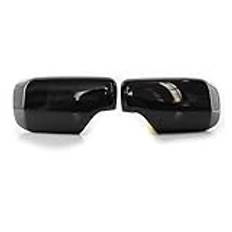 YESEFVXVT Backspegelkåpa keps kolfiber/svart kompatibel med BMW E46 E39 4door 325i 330i 525i 530i 540i 1998 1999 2000 2001 2002-2005 Spegel och lock(Noir)