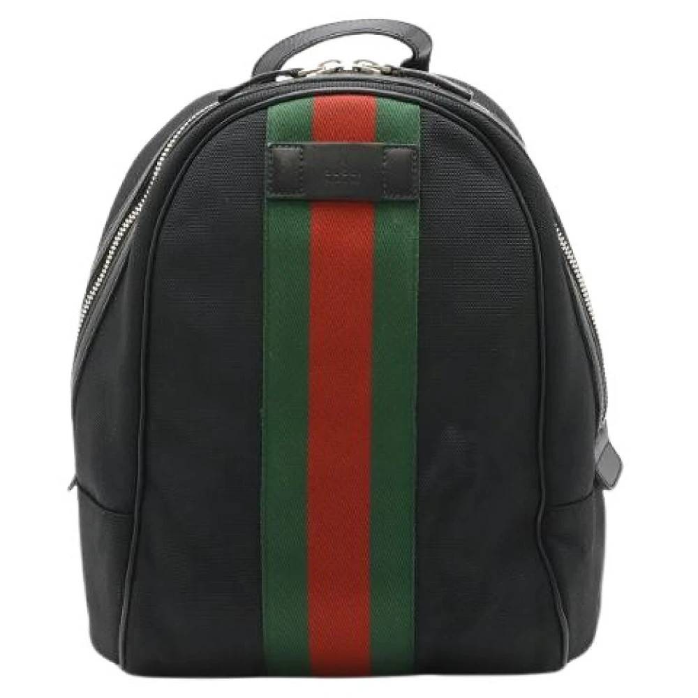 Gucci Vintage Pre-owned Sheline Line Techno Canvas Læder Rygsæk - Vintage - Herre - Sort - ONE SIZE - Læder