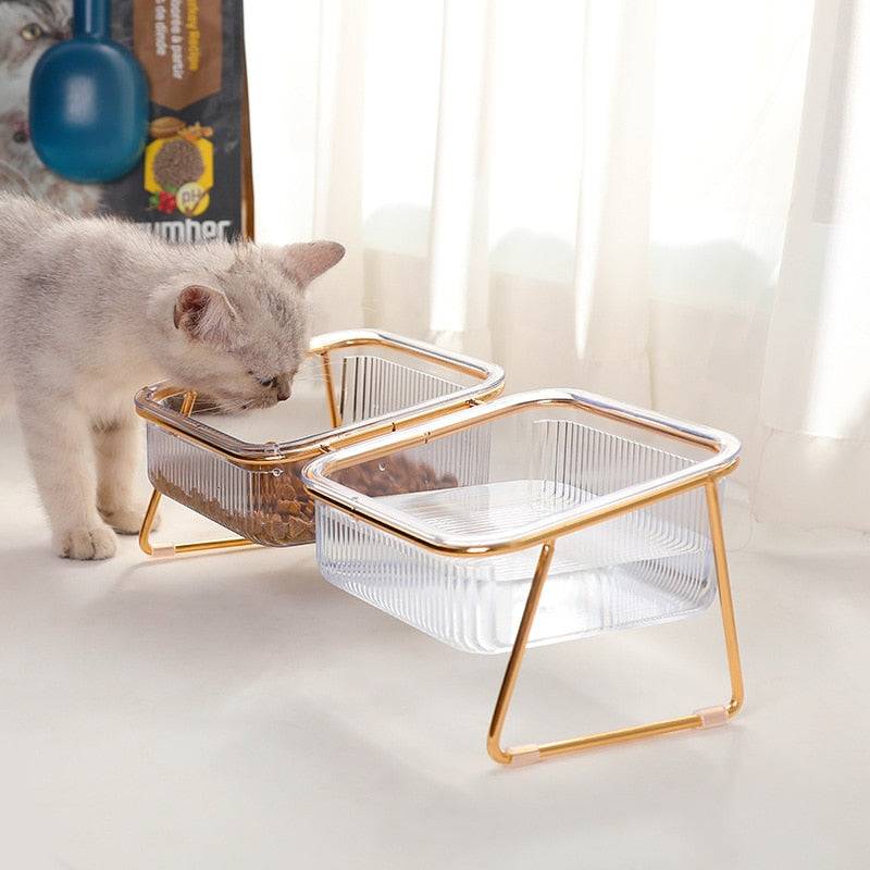 PetChic - Trendig Matplats för Stiliga Djur - Två bakbehållare