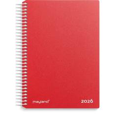 Mayland Spiralkalender 2026 rød PP 12x17 cm 1 dag/side